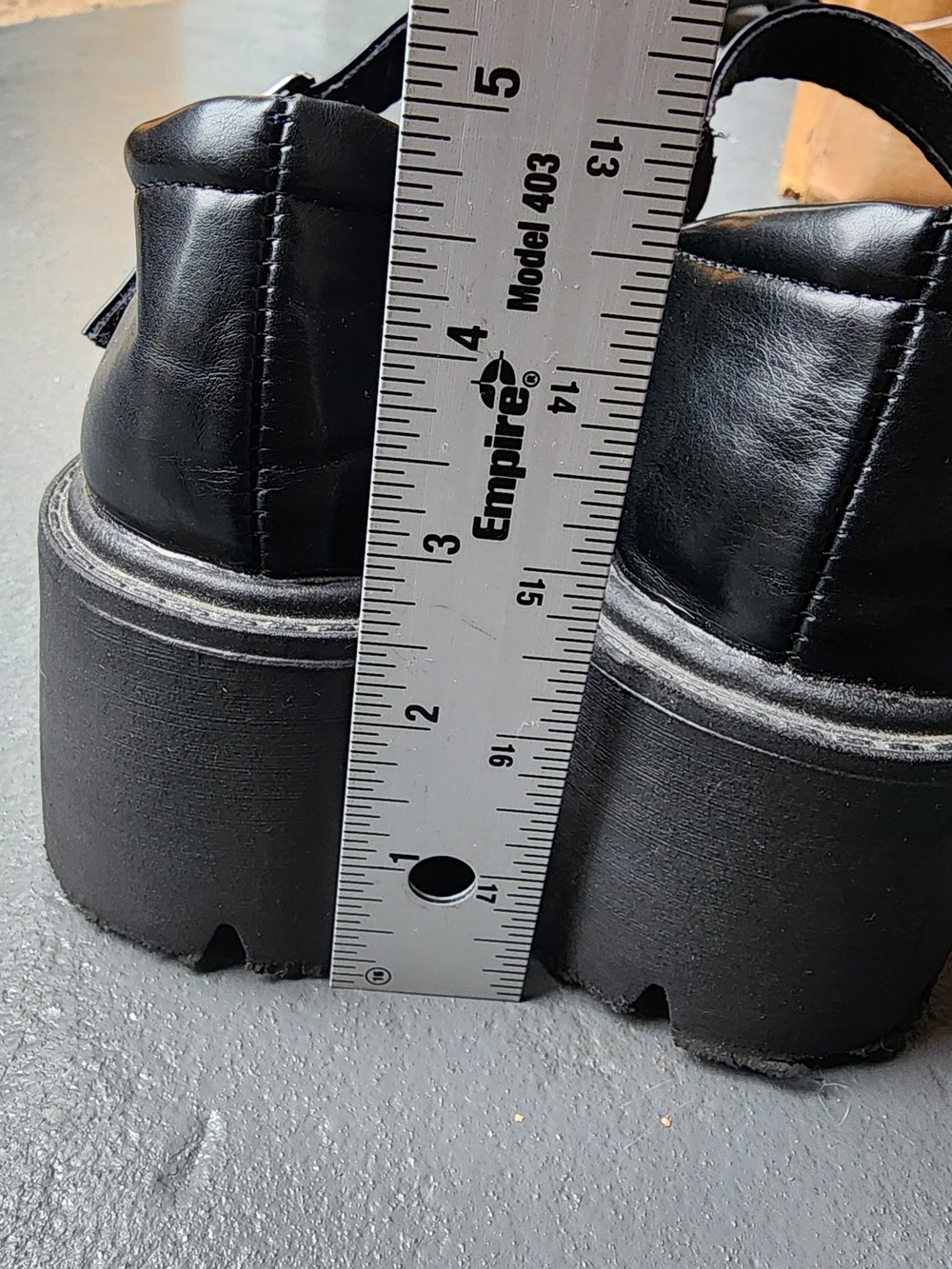 Mary Jane Platform Heels Women Size US 7 / 38 Black Chunky Sole Lolita Y2k style - Picture 5 of 9